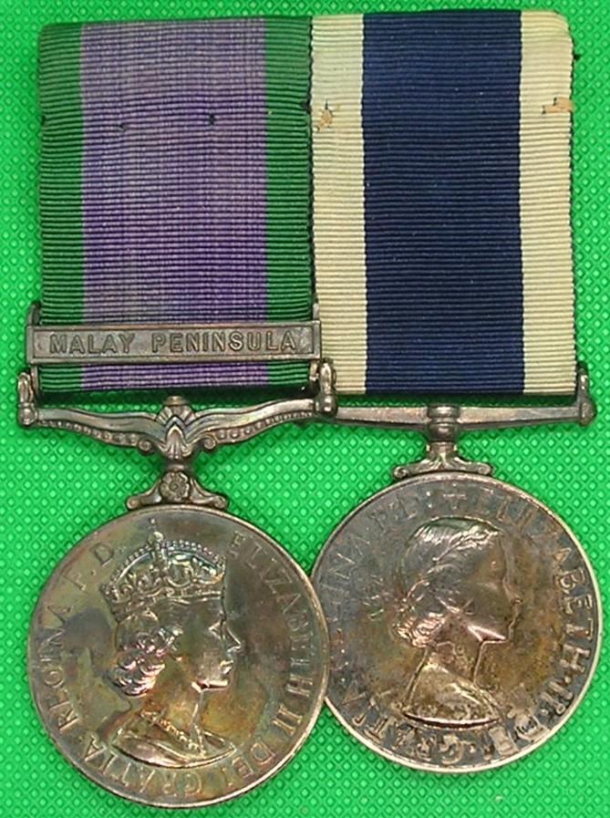 GSM MALAY PENINSULA & EIIR RN LS&GC, HMS JUPITER