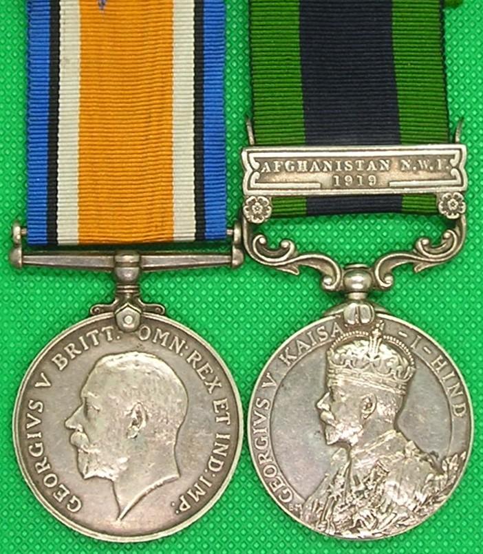 WW1 BWM & IGS AFGHANISTAN NWF 1919, 2/6th R.SUSSEX.R & 2nd N.STAFFORDSHIRE.R