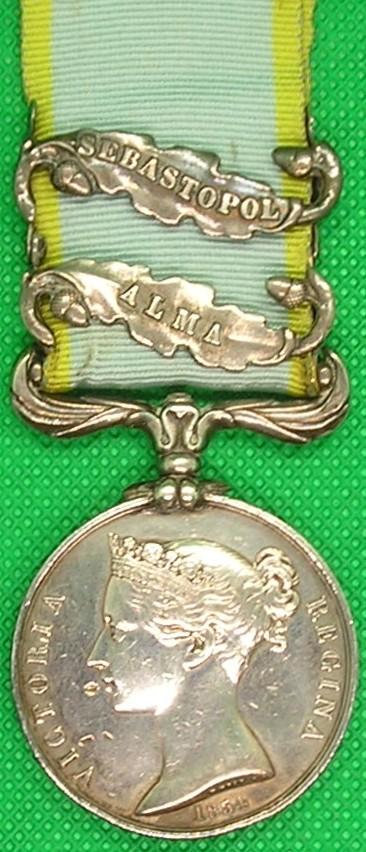 2 BAR CRIMEA, ALMA & SEBASTOPOL, WOUNDED IN THE ATTACK ON THE GREAT REDAN 1855