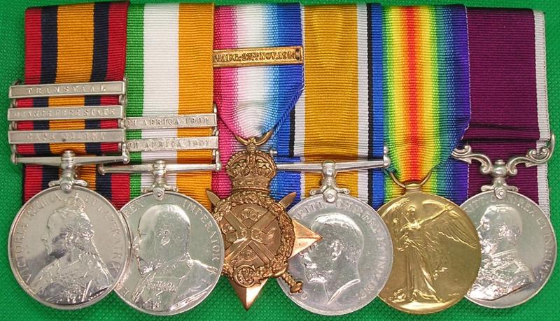 BOER WAR & WW1 LONG SERVICE GROUP, WILTSHIRE REGIMENT & A.P.C