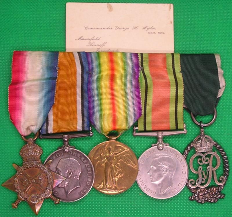 WW1 ROYAL NAVAL RESERVE OFFICERS GROUP WITH RESERVE DECOATION
