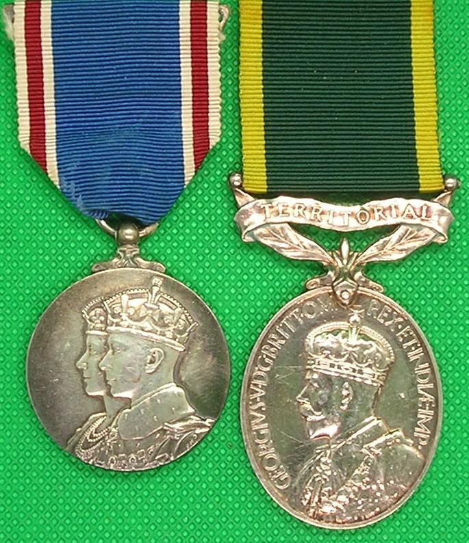 1937 CORONATION & GVR CROWNED HEAD T.E.M, WO.CL.2, 7th LANCASHIRE FUSILIERS, ENTITLED TO 2nd AWARD CLASP