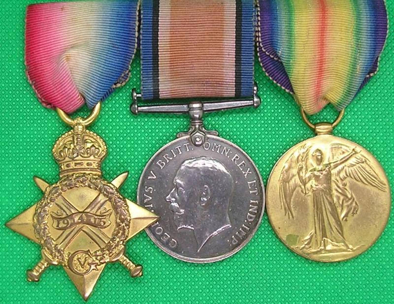 WW1 1914-15 TRIO, 20th MIDDLESEX REGIMENT, TWICE WOUNDED & DISCHARGED WITH A SILVER WAR BADGE