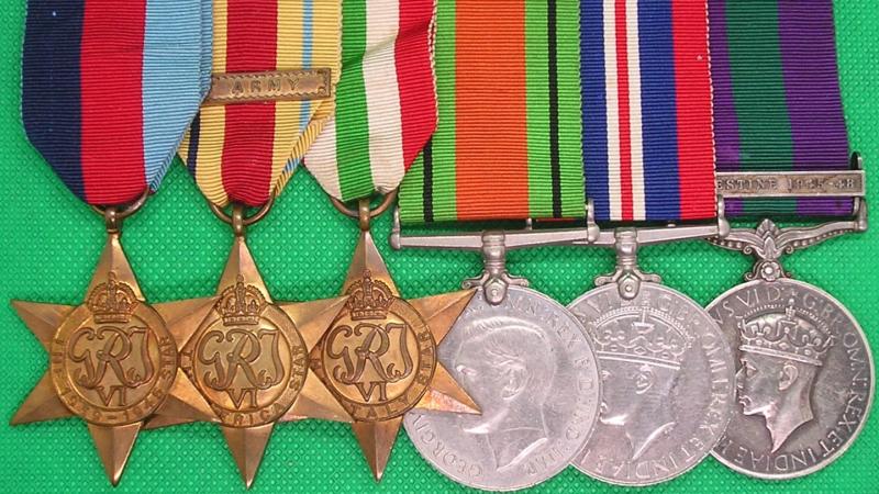 WW2 GROUP WITH GSM PALESTINE 1945-48, WO.CL.2, 1st K.S.L.I FROM WELLINGTON