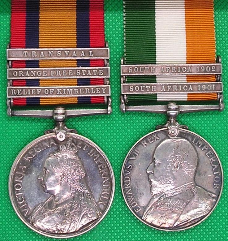 QSA & KSA PAIR, N.STAFFORDSHIRE REGT, RELIEF OF KIMBERLEY, FROM DERBY