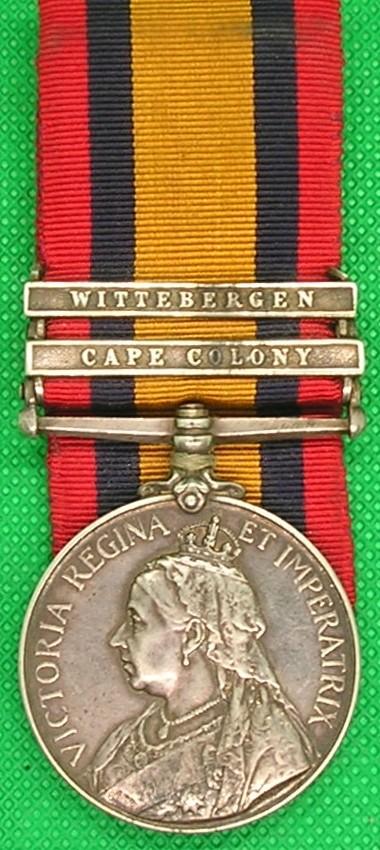 2 BAR QSA, 2nd GRENADIER GUARDS, DIED HOWICK SOUTH AFRICA 1-3-1901. FROM DERBYSHIRE