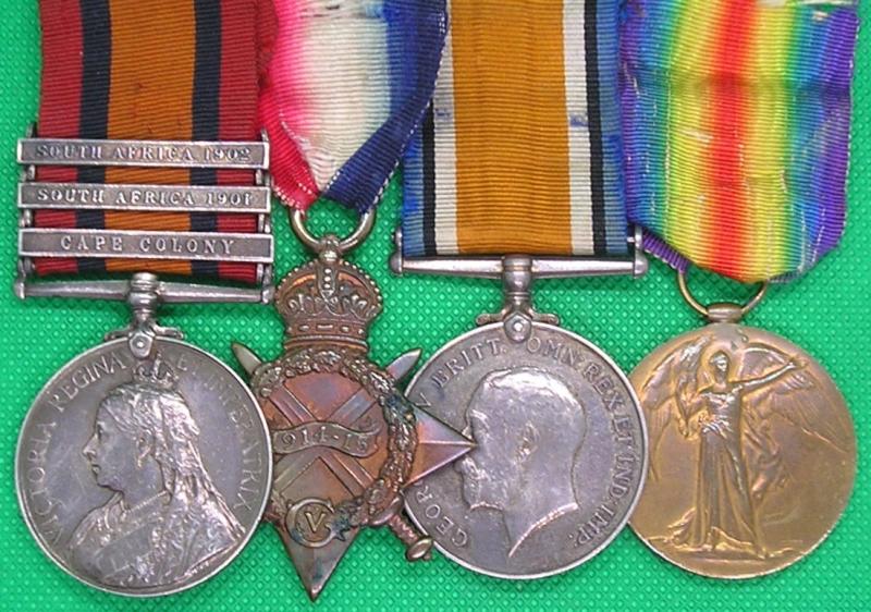 QSA & 1914-15 TRIO, OFFICER EAST SURREY REGT & BERKSHIRE REGIMENT