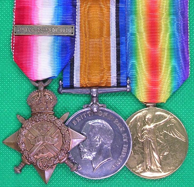 WW1 1914 MONS STAR & BAR TRIO, D.C.L.I OFFICER, K.I.A F&F 28-3-1918, 1st HAMPSHIRE.REGT