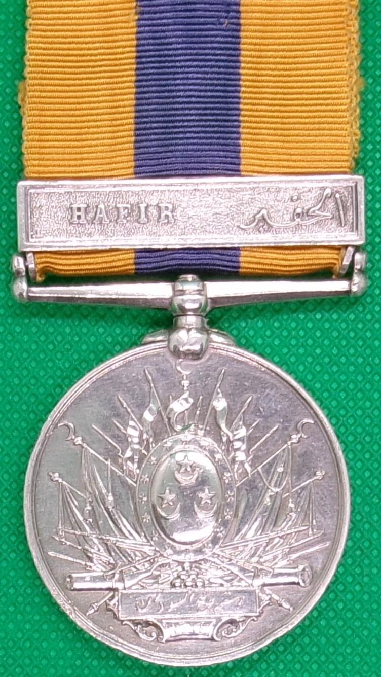 KHEDIVES SUDAN MEDAL WITH HAFIR CLASP, 1st NORTH STAFFORDSHIRE REGIMENT