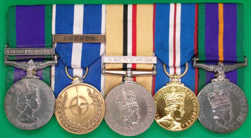 GSM N.IRELAND, KOSOVO, TELIC 1 & A.C.S.M, R.LOGISTICS CORPS, WITH WALL PLAQUES & STATUETTES